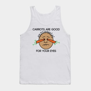 Carrots are Good for Your Eyes Funny/Joke Design Sticker Tank Top